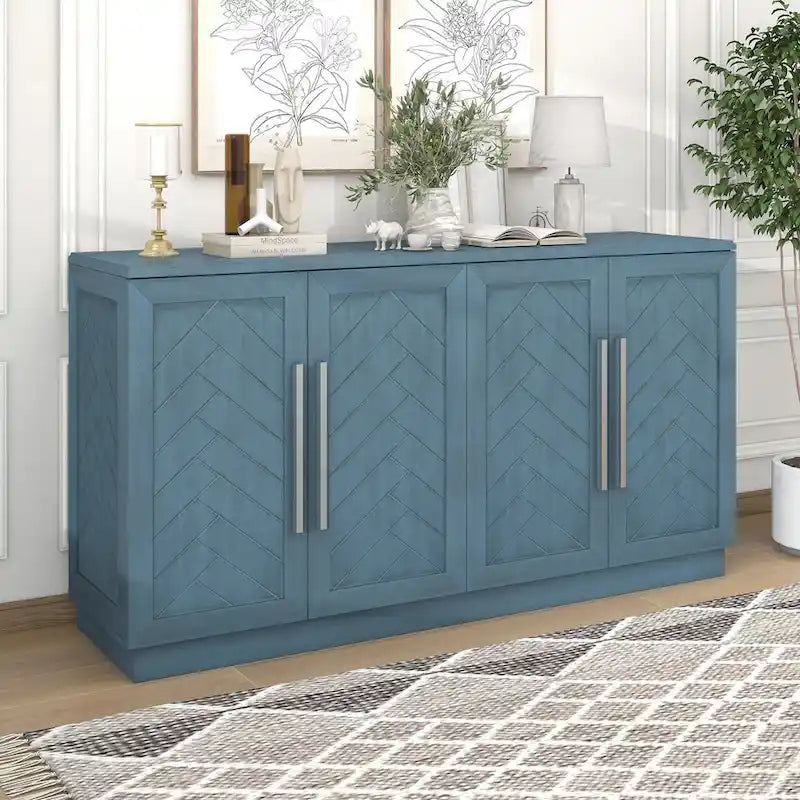 Sideboard with 4 Doors Large Storage Space Buffet Cabinet - N/A