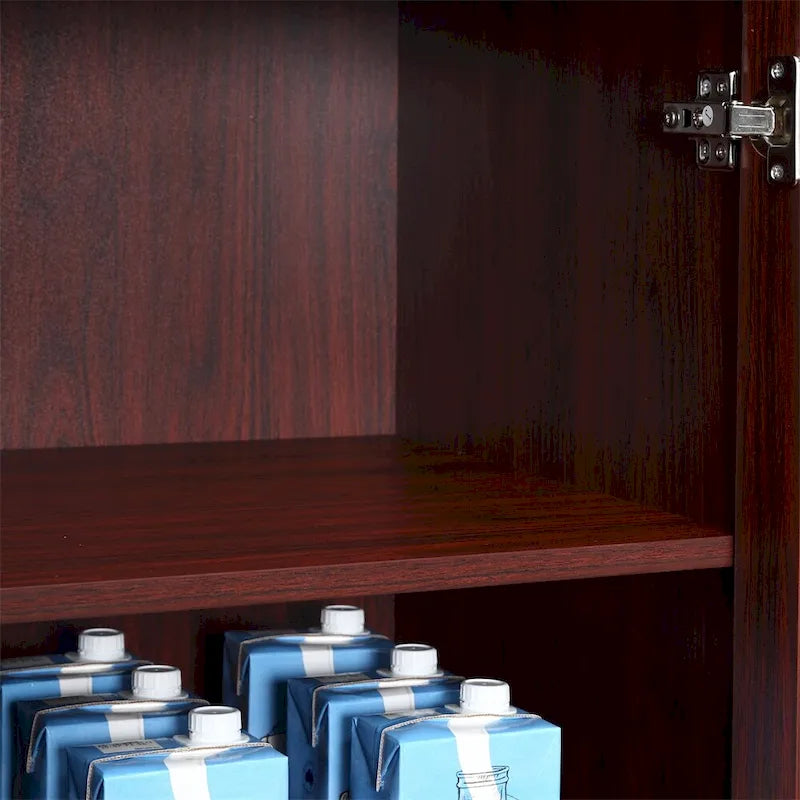 Freestanding Storage Cabinet with 2 Adjustable Shelves and Door