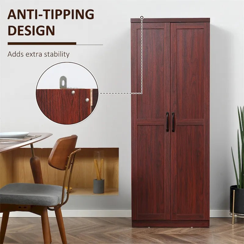 Freestanding Storage Cabinet with 2 Adjustable Shelves and Door
