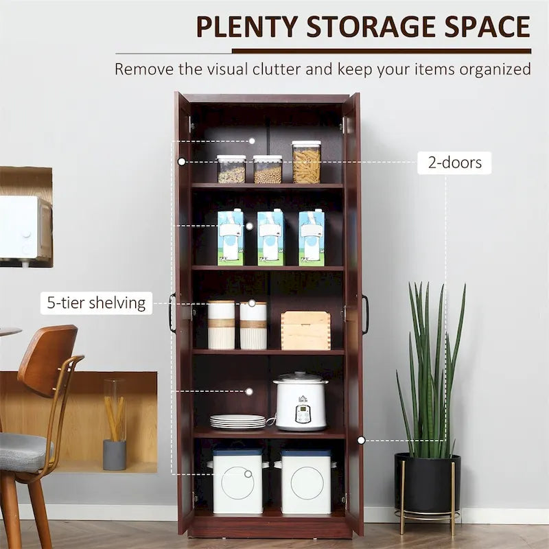 Freestanding Storage Cabinet with 2 Adjustable Shelves and Door