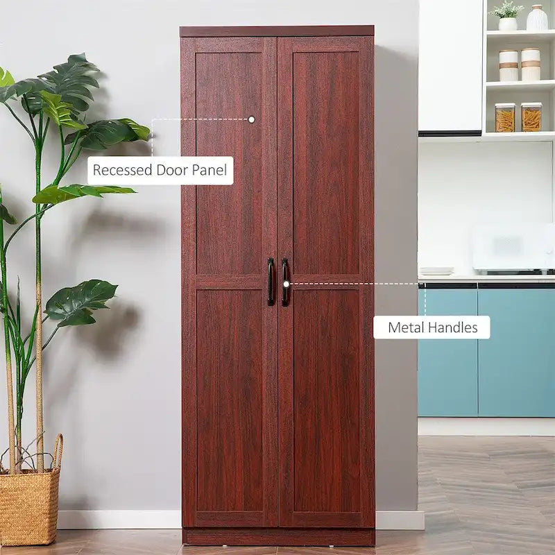 Freestanding Storage Cabinet with 2 Adjustable Shelves and Door