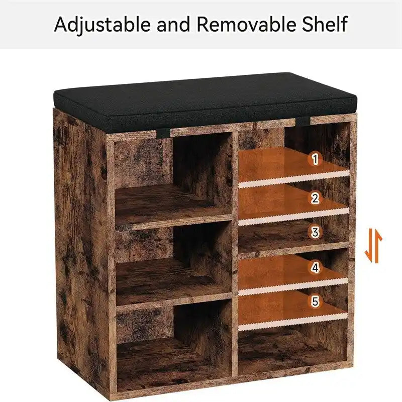 Shoe Bench Entryway with Storage - 11.9D x 20W x 20.8H