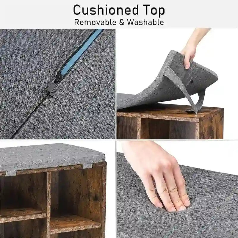 Shoe Bench Entryway with Storage - 11.9D x 20W x 20.8H