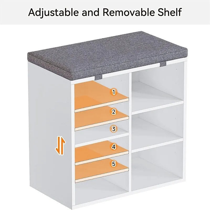Shoe Bench Entryway with Storage - 11.9D x 20W x 20.8H