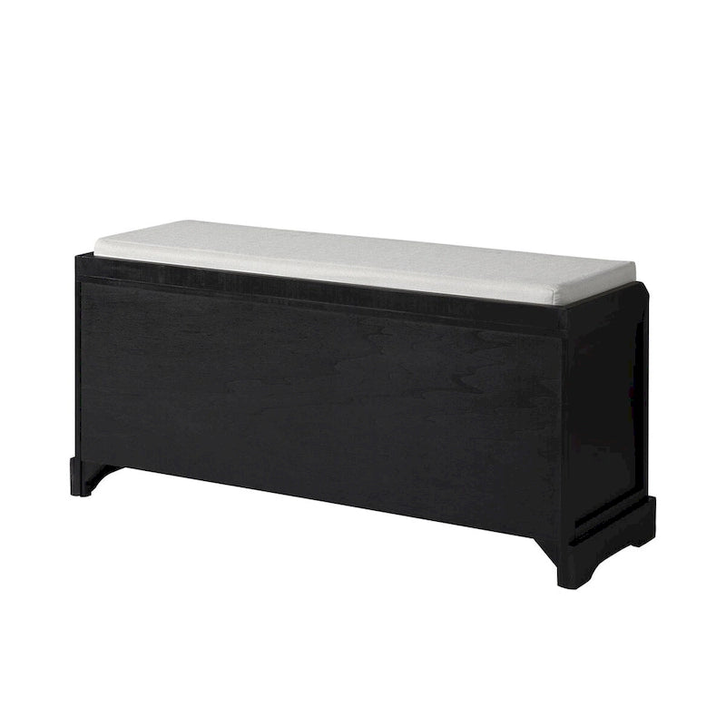Wood Storage Bench with 3 Drawers and 3 Baskets