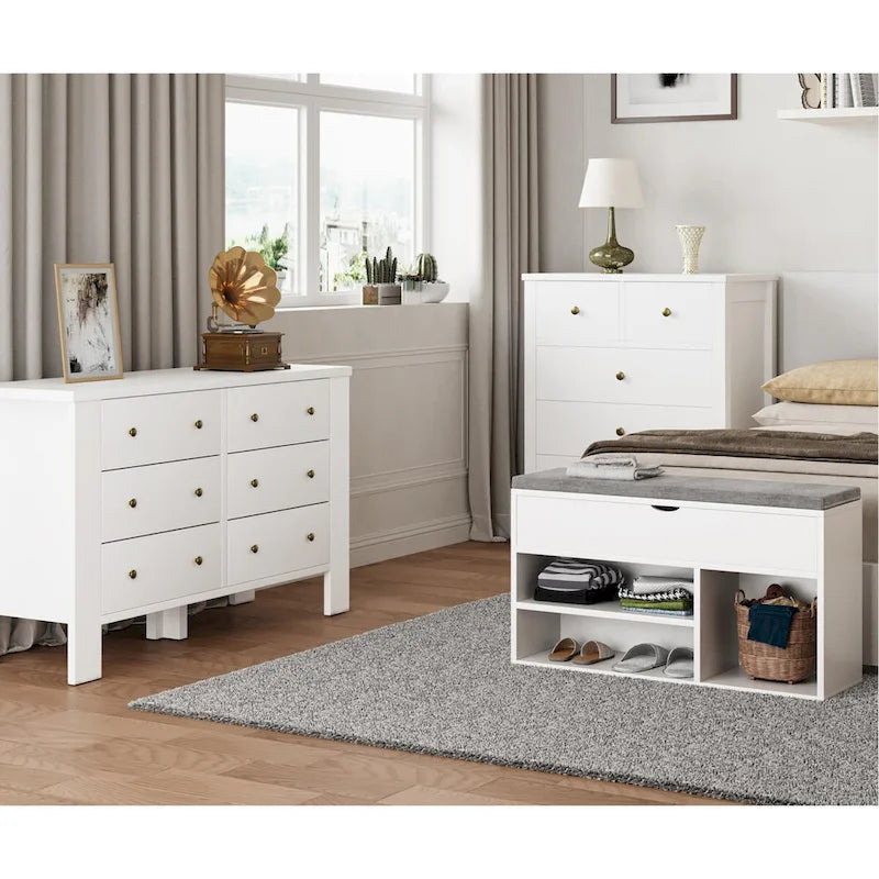 Storage Bench, Shoe Bench with Cushion