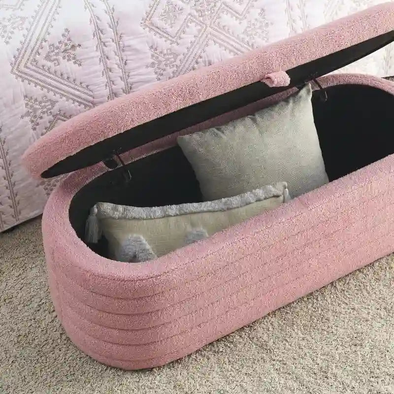 45.5L Upholstered Fabric Storage Bench Ottoman