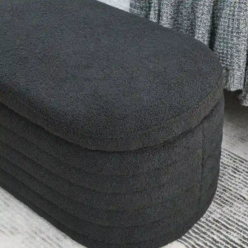 45.5L Upholstered Fabric Storage Bench Ottoman