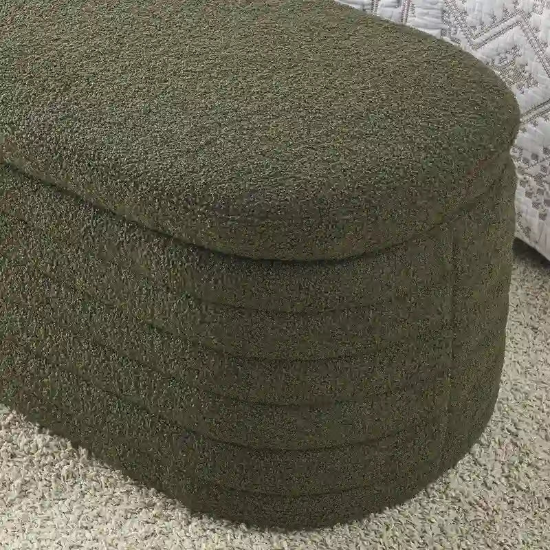 45.5L Upholstered Fabric Storage Bench Ottoman