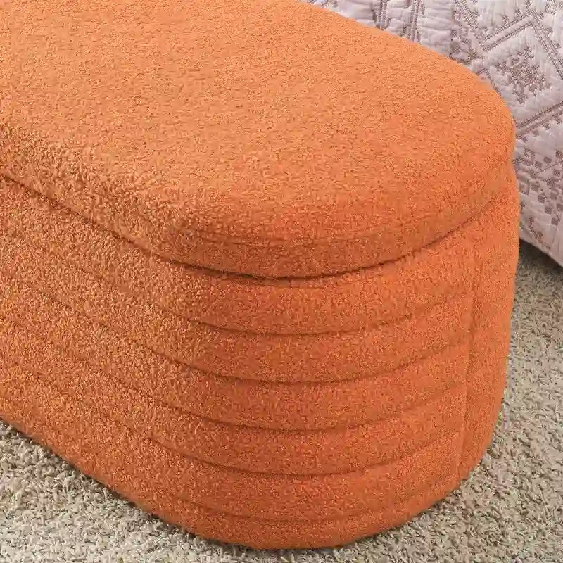 45.5L Upholstered Fabric Storage Bench Ottoman