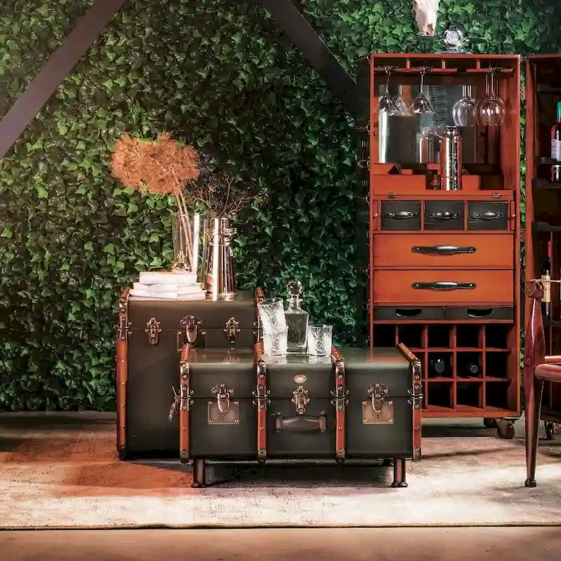 Black Campaign-Style Storage Furniture