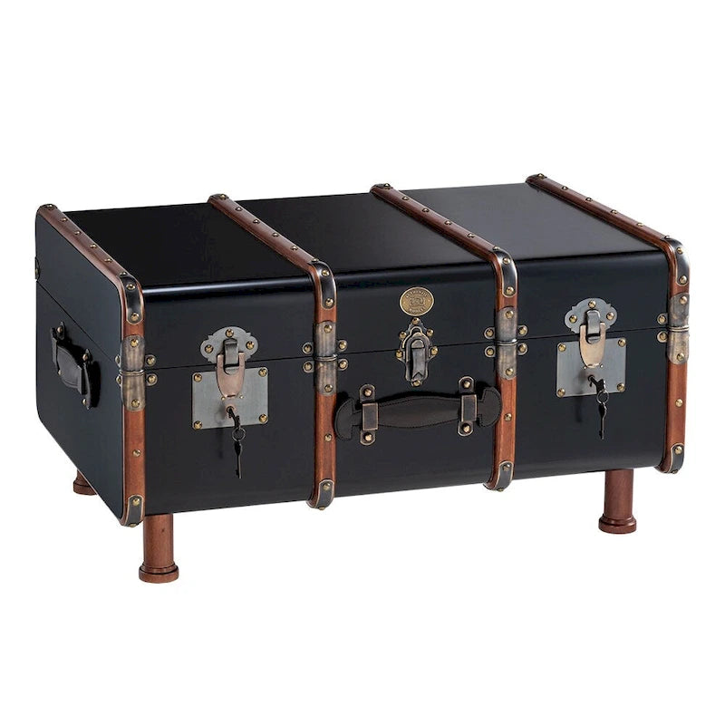 Black Campaign-Style Storage Furniture