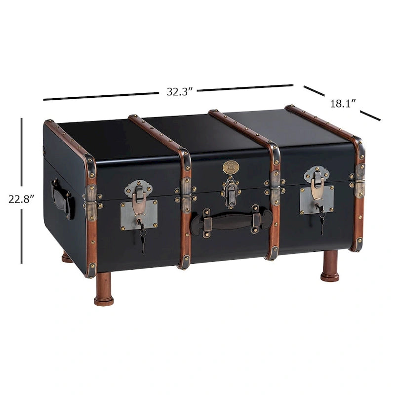 Black Campaign-Style Storage Furniture