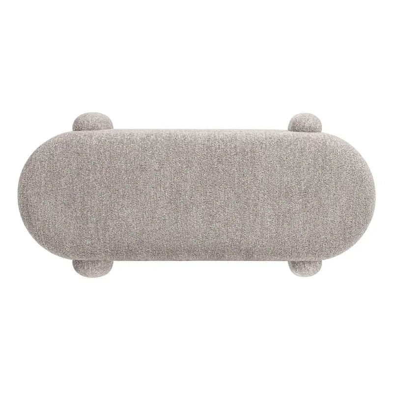 49-Inch Boucle Fully Upholstered Oval Storage Bench