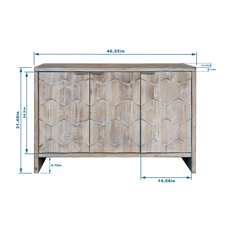 Accent Cabinet Farmhouse Style Wooden Cabinet Sideboard Buffet