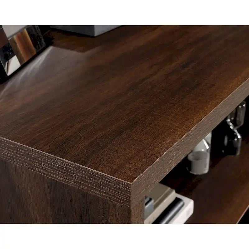 Office File Credenza with Drawer and Adjustable Shelf, Spiced Mahogany
