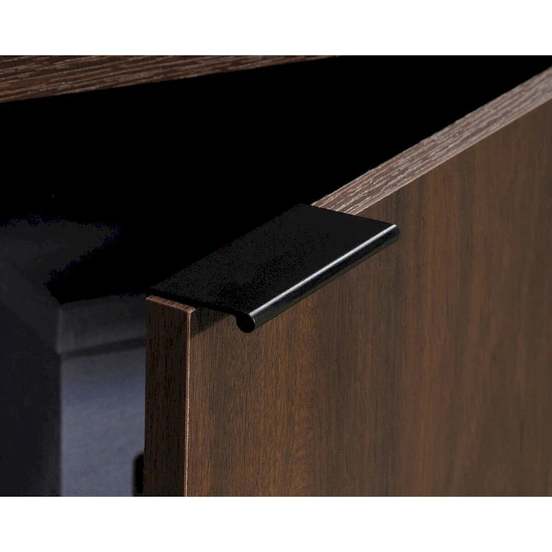 Office File Credenza with Drawer and Adjustable Shelf, Spiced Mahogany