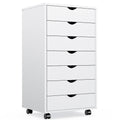 7 Drawer Chest with Wheels - Mobile Wood Dresser Cabinet for Office