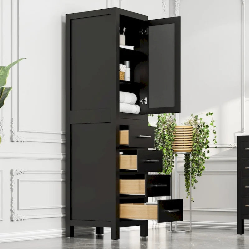 18W x 20D x 72H Espresso Freestanding Linen Cabinet