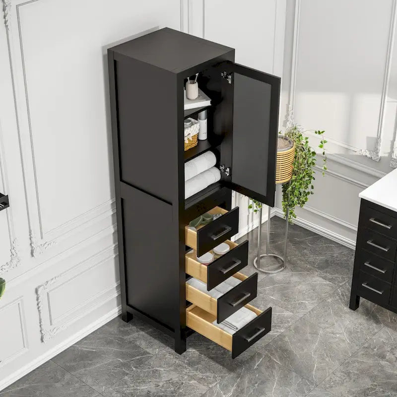 18W x 20D x 72H Espresso Freestanding Linen Cabinet