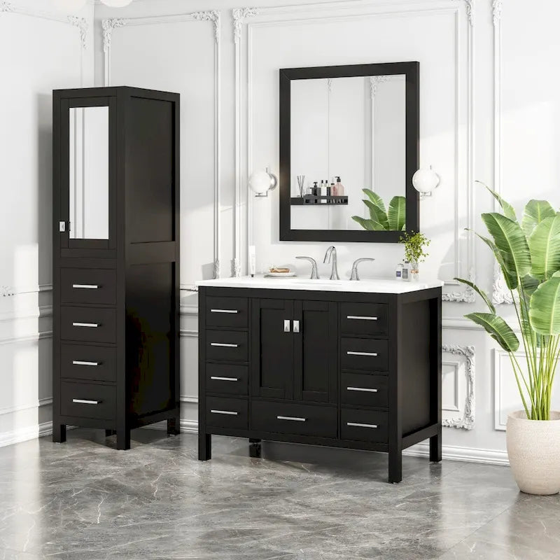 18W x 20D x 72H Espresso Freestanding Linen Cabinet