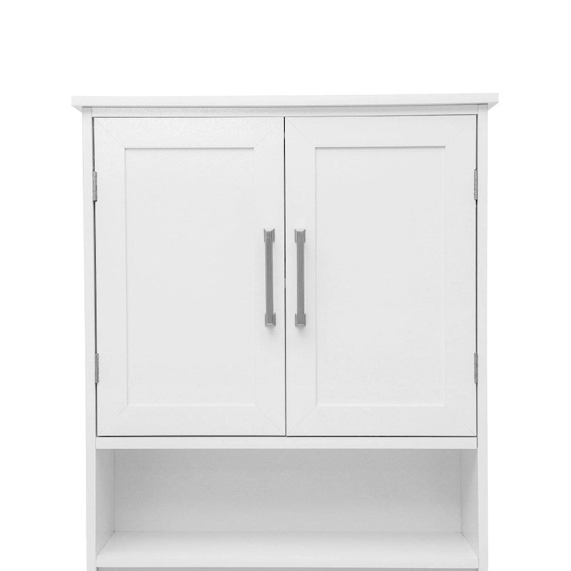 Gray Modern Over the Toilet Cabinet Storage Organizer with 2 Shelves and Doors