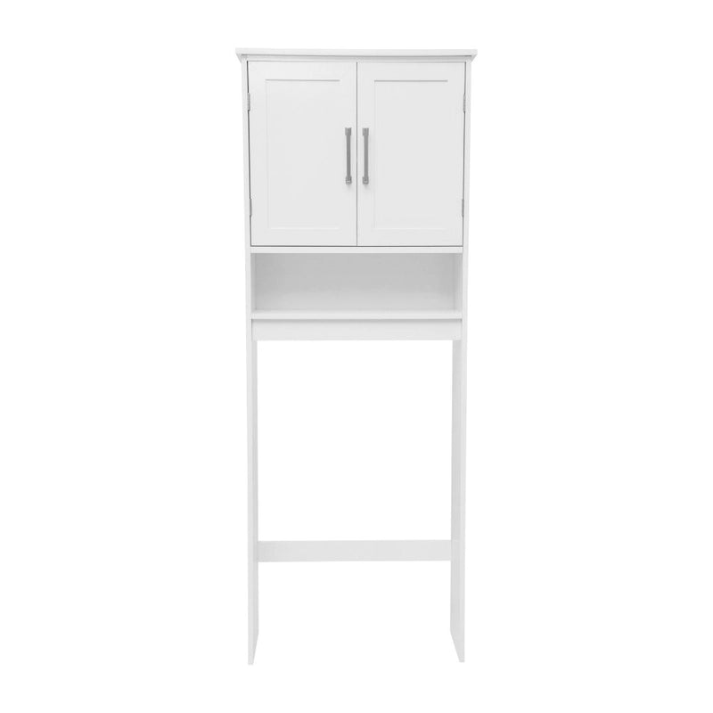 Gray Modern Over the Toilet Cabinet Storage Organizer with 2 Shelves and Doors
