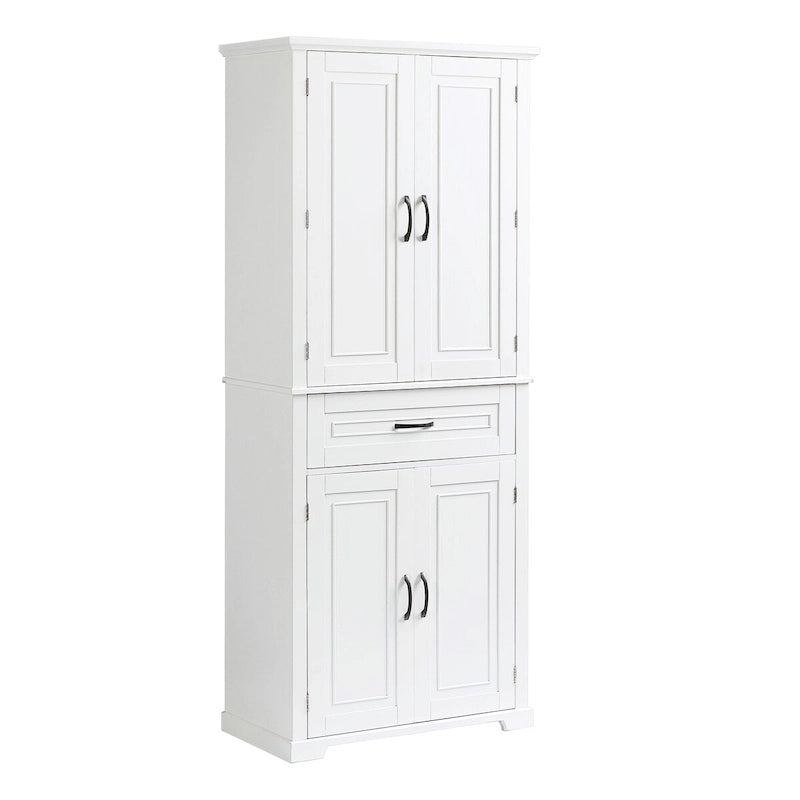 30 in. W x 16 in. D x 72 in. H Bathroom Cabinet with Doors, Drawer and Adjustable Shelves