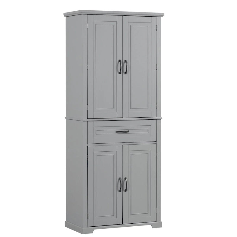 30 in. W x 16 in. D x 72 in. H Bathroom Cabinet with Doors, Drawer and Adjustable Shelves