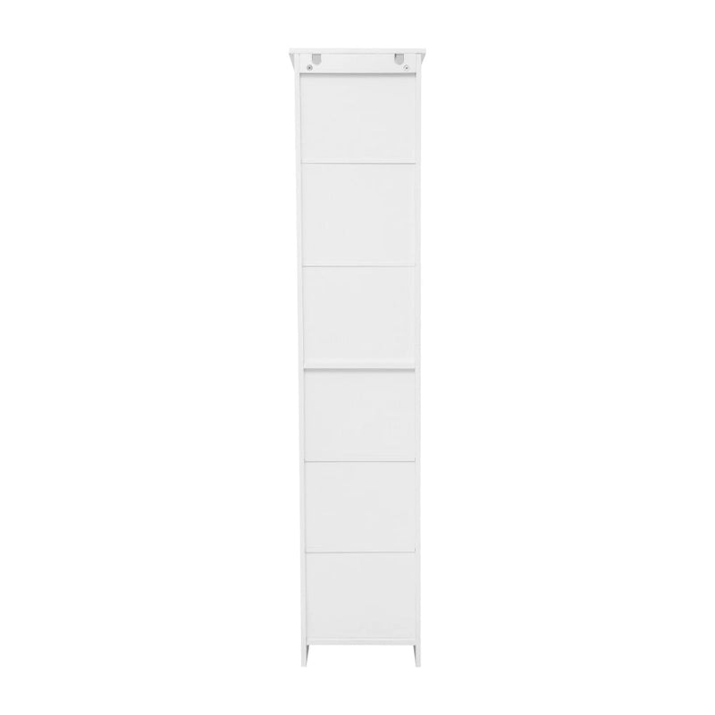 Modern Freestanding Linen Tower with Shelves and Magnetic Close Door