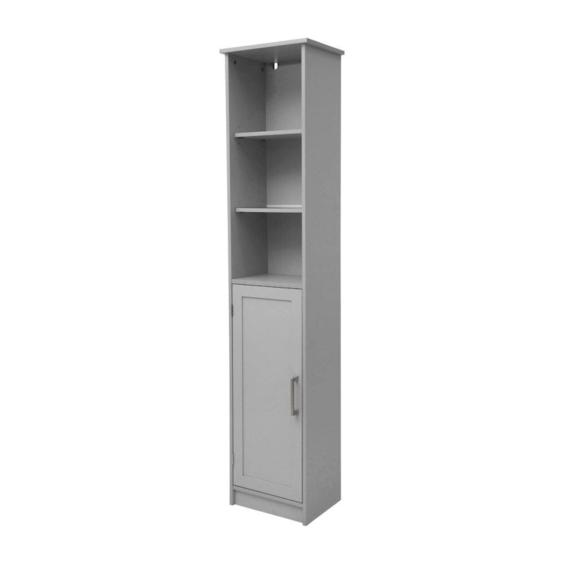 Modern Freestanding Linen Tower with Shelves and Magnetic Close Door