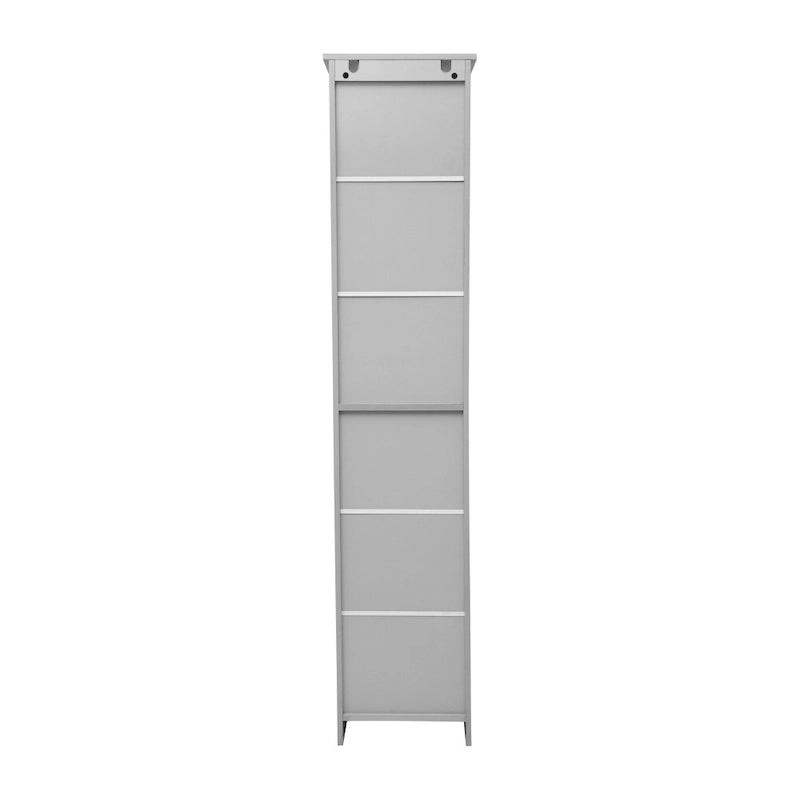 Modern Freestanding Linen Tower with Shelves and Magnetic Close Door