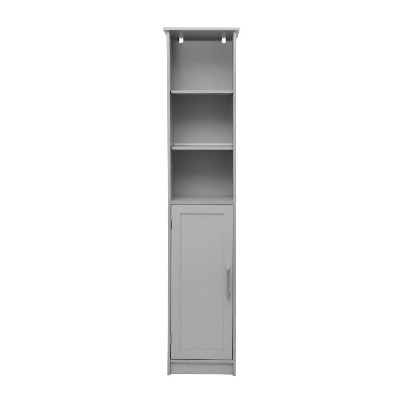 Modern Freestanding Linen Tower with Shelves and Magnetic Close Door
