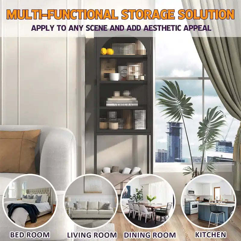Metal Glass Door Display Storage Cabinet